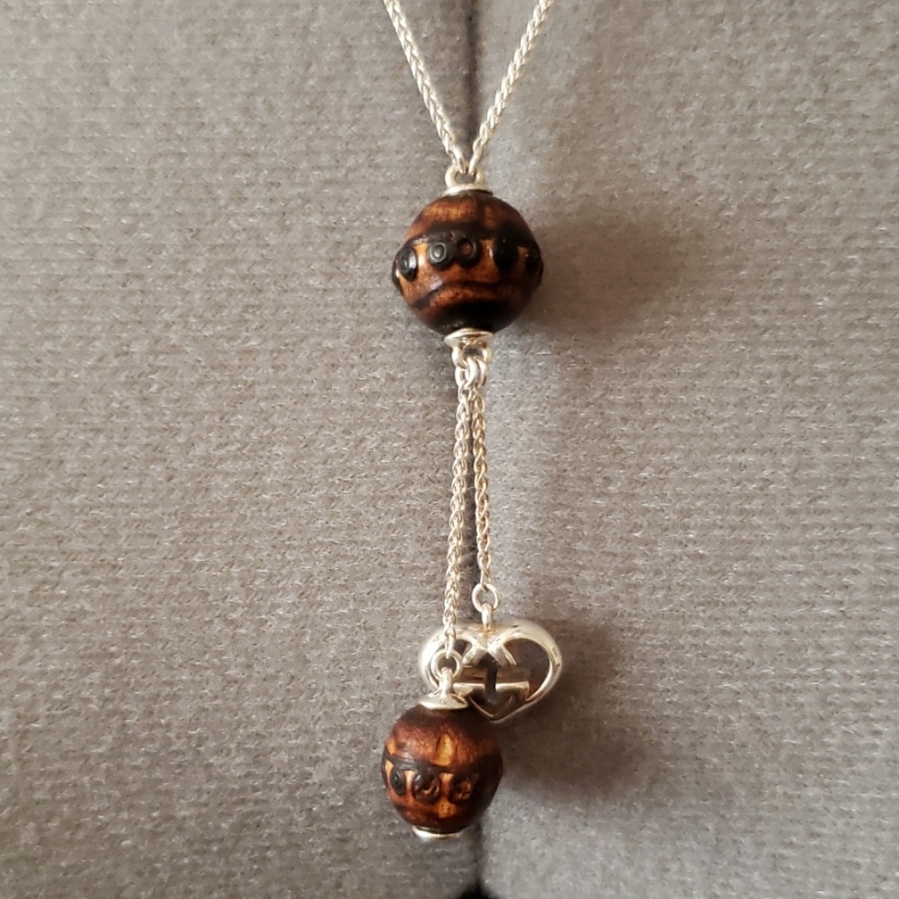 Gucci Sterling Silver Bamboo Necklace